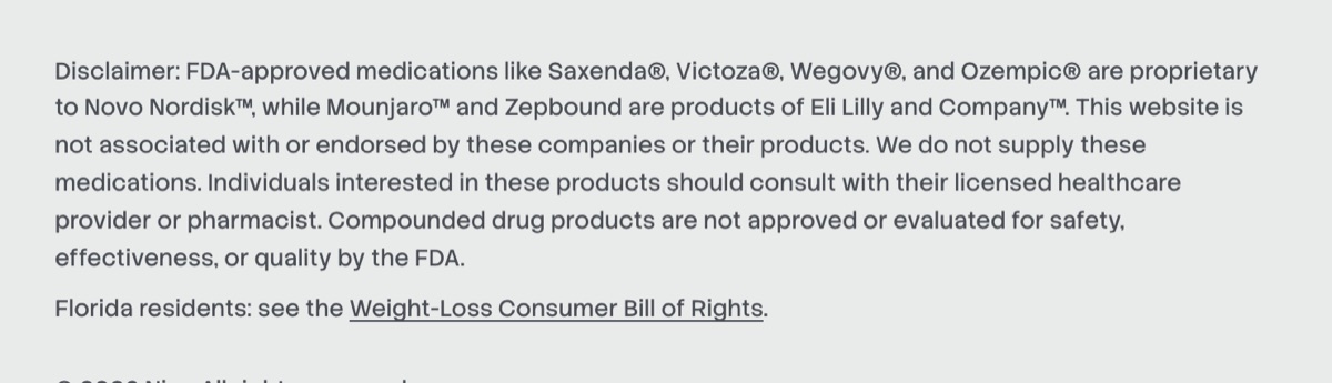 New footer disclaimer