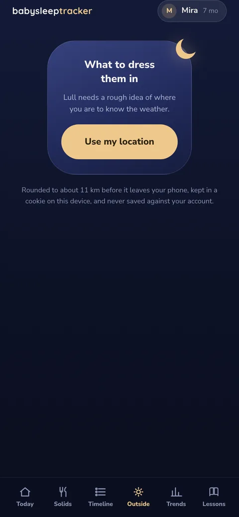 Outside tab asking for location
